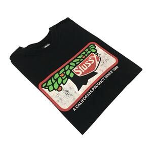 Stussy Orchard Tee Shirt Mens Medium M Black Skater Grunge Streetwear Vintage